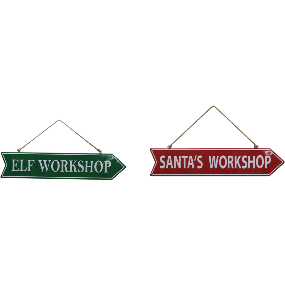 Novelty Christmas Metal Hanging Wall Signs Image 1