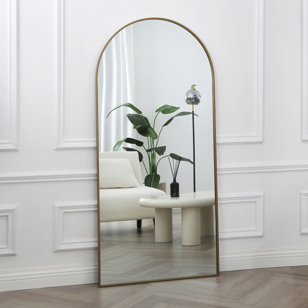Anax Gold Framed Arch Wall Mirror 170 x 80cm Image 3