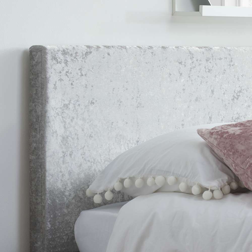 Berlin Single Steel Crushed Velvet Ottoman Bed Image 8