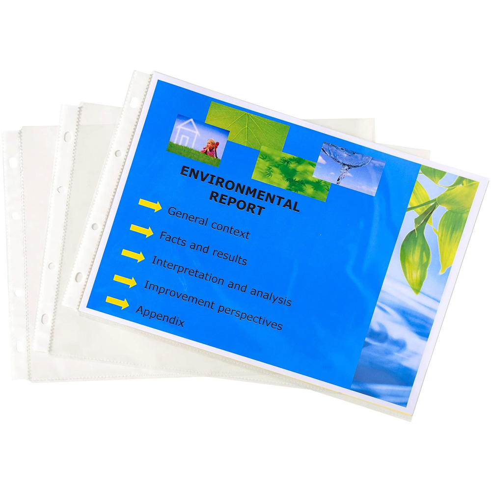 Exacompta Exactive Premium Crystal Punched Pocket 5 x 20 Pack Image 2