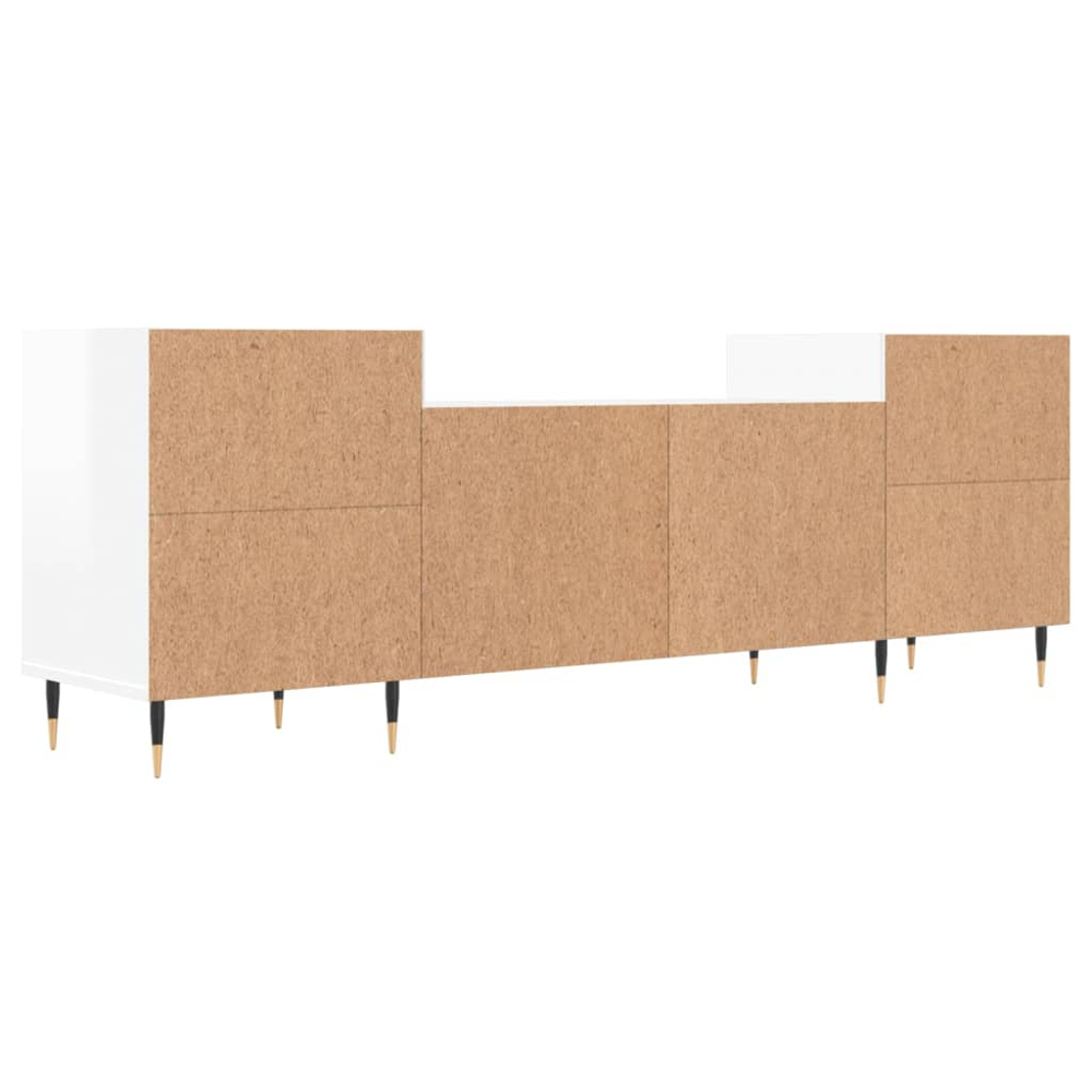 vidaXL 2 Door 4 Shelf High Gloss White TV Cabinet Image 8