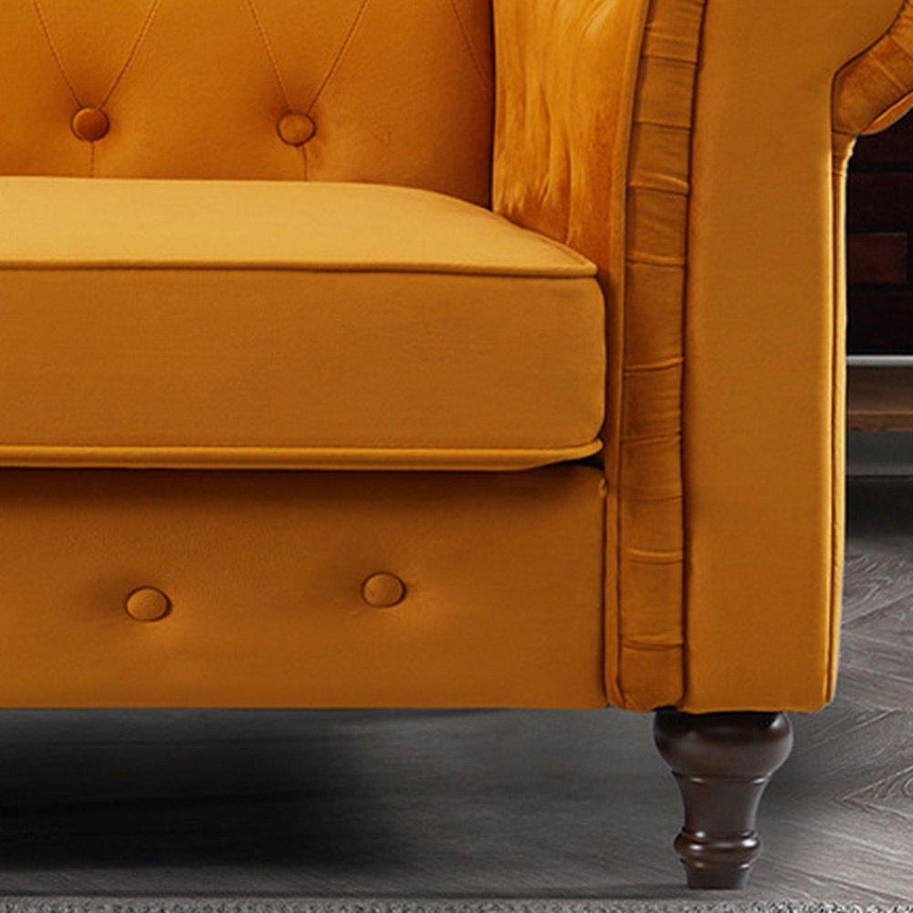 Pelham 2 Seater Orange Velvet Sofa Image 3