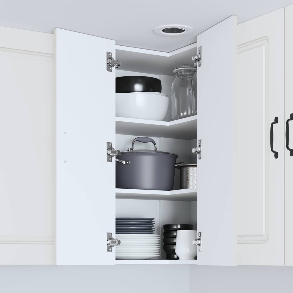 vidaXL 2 Door White Kitchen Wall Corner Cabinet Image 9