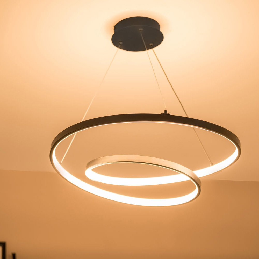 ValueLights Infinity Black Loop Integrated LED Ceiling Light Image 3