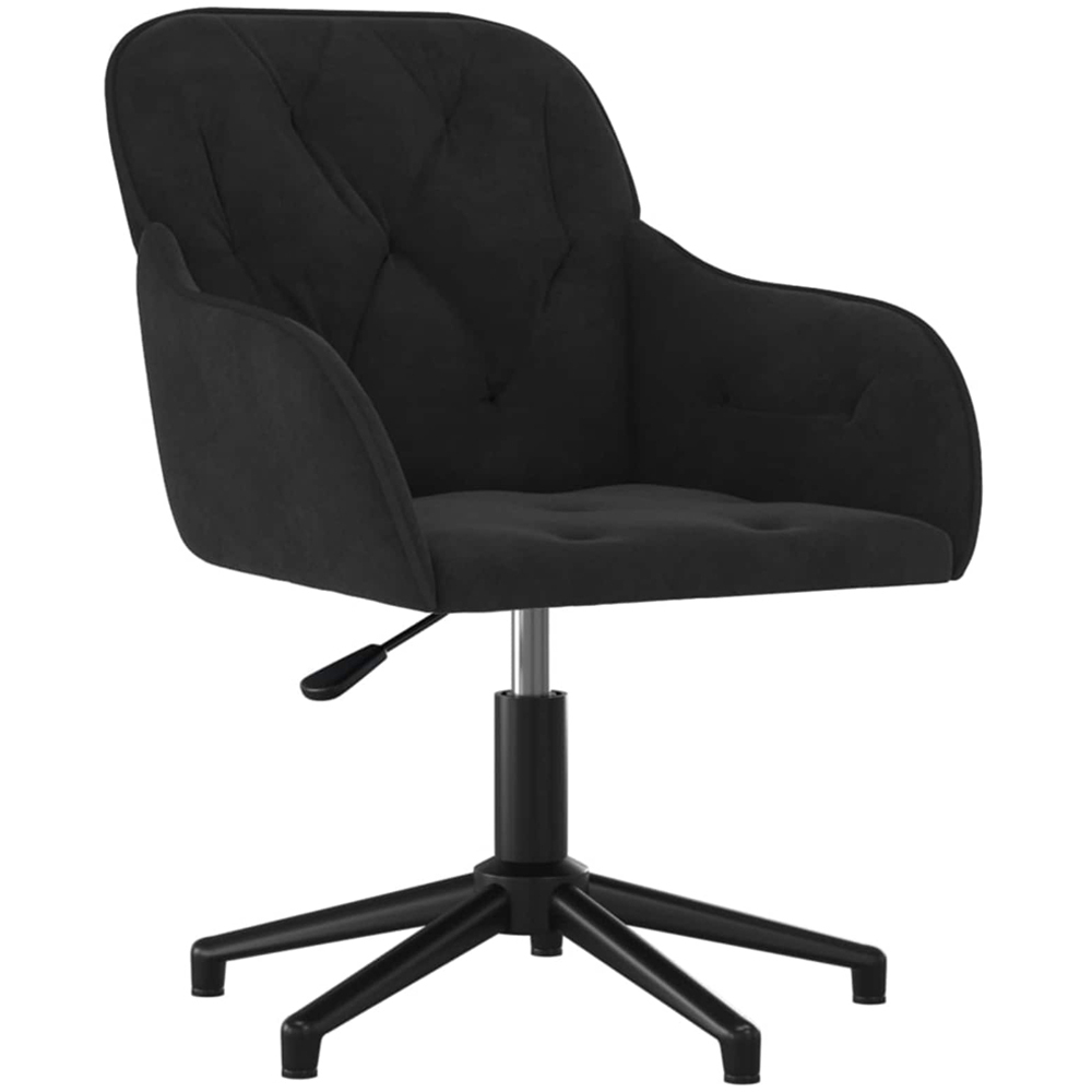 vidaXL Set of 2 Black Velvet Height-Adjustable Swivel Dining Chair Image 3