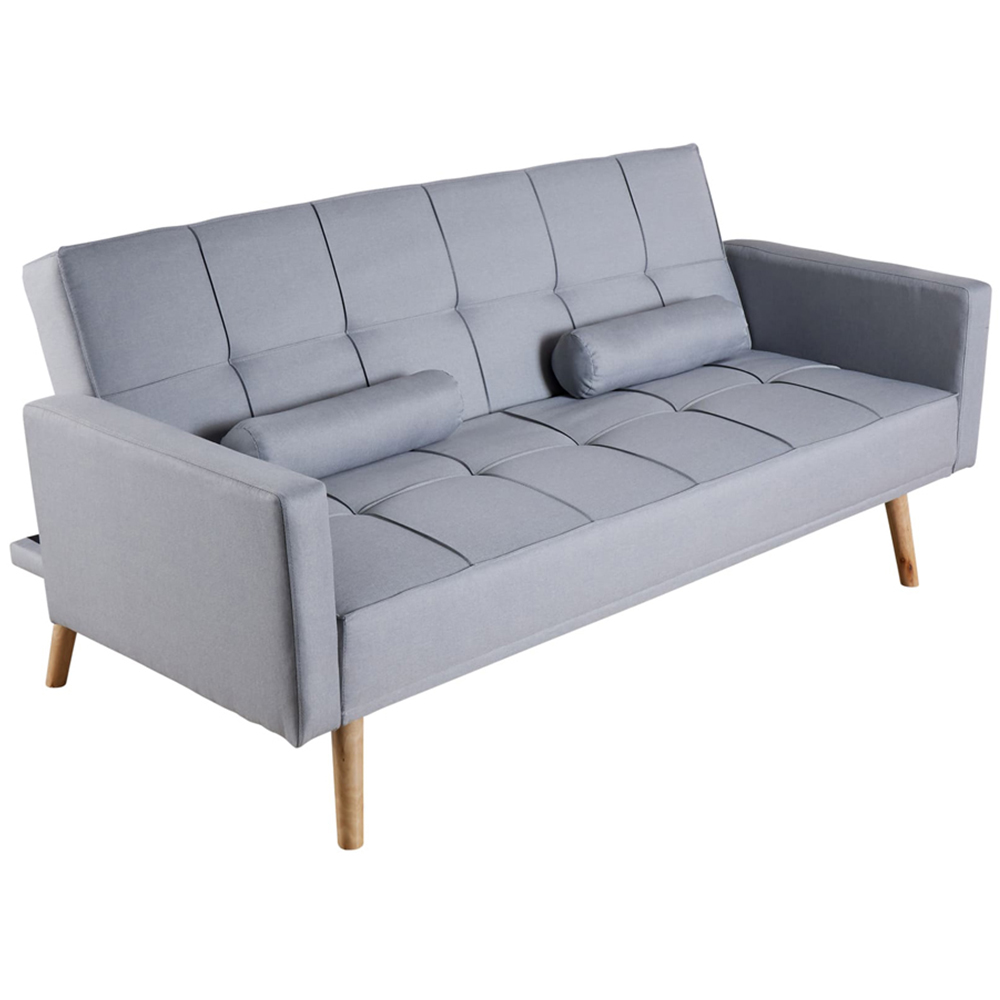 Home Source 3 Seater Folding Sofa Bed with Wooden Legs Image 2