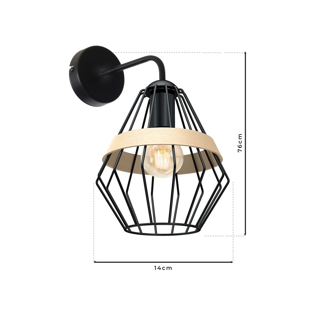 Milagro Cliff Black Wall Lamp 230V Image 6