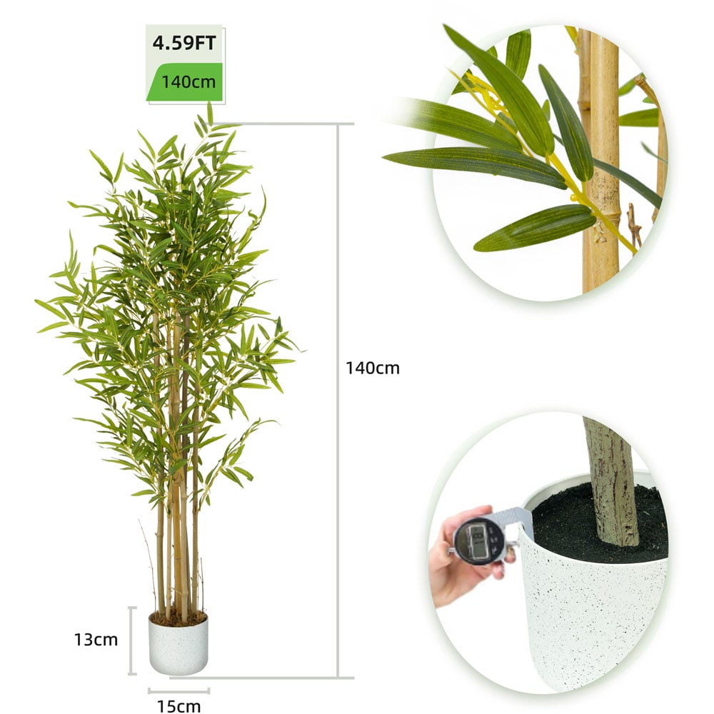 wilko Bamboo Tree Indoor Artificial Plant 140cm Image 6