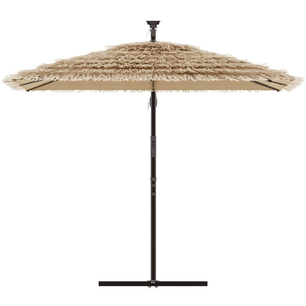 vidaXL Brown Straw Top Cantilever Parasol with Steel Pole 2.9m Image 2