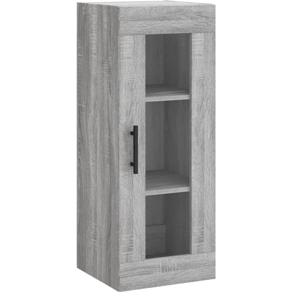 vidaXL Single Glass Door 3 Drawer Grey Sonoma Tall Highboard with Metal Legs Image 6