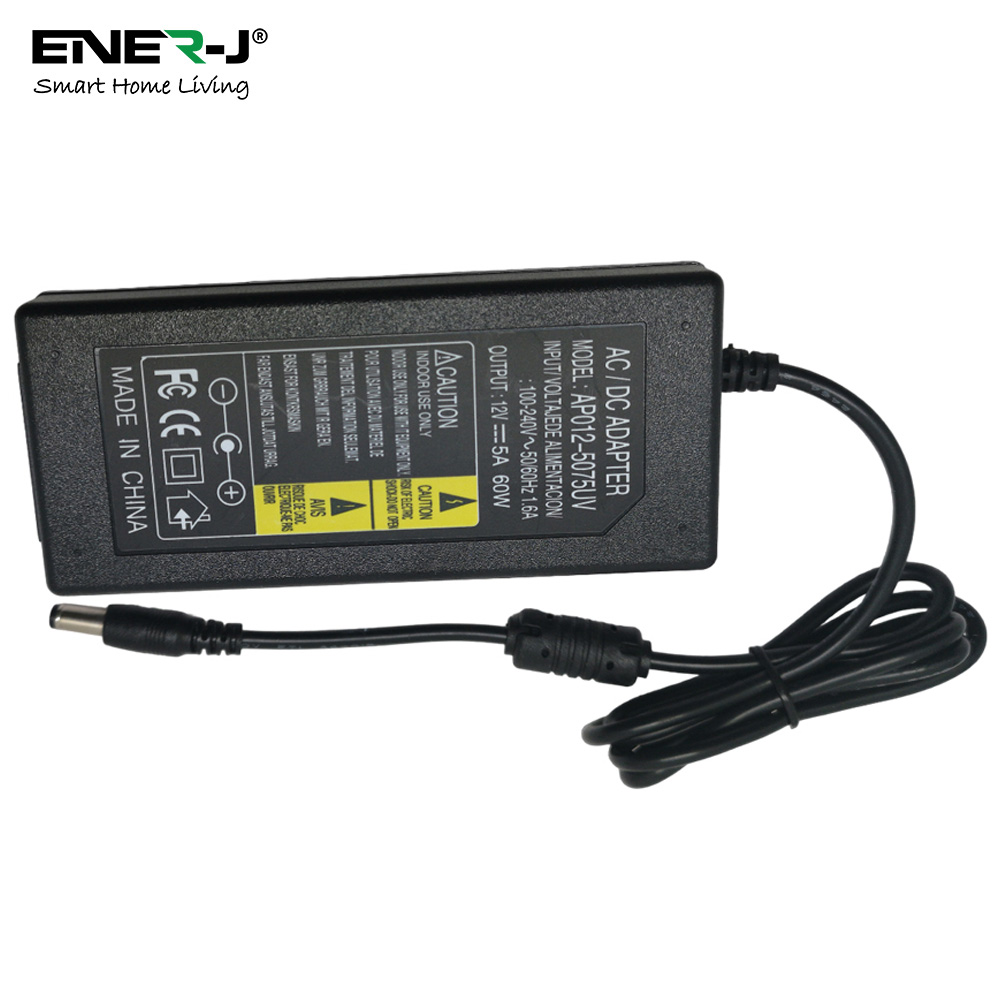 Ener-J 12V 5A 60W Plastic Power Supply Adapter Image 3