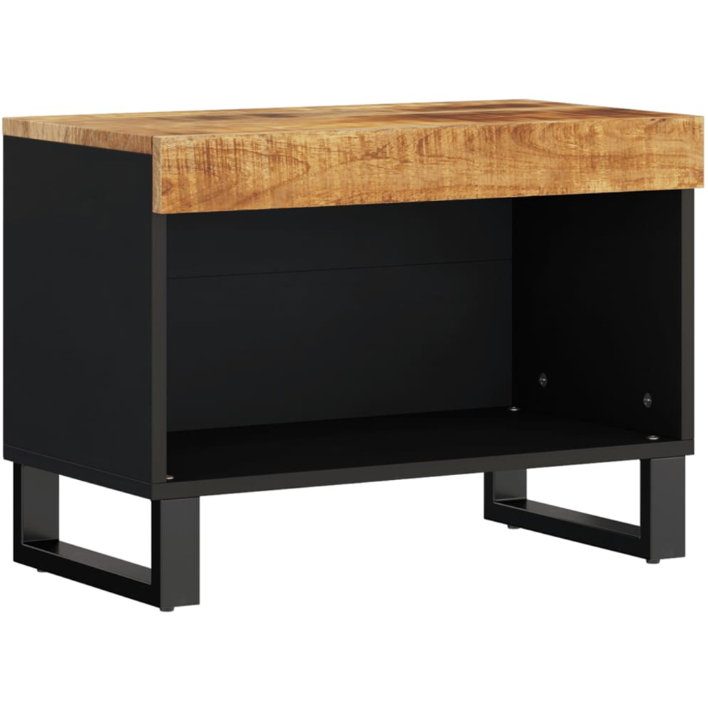 vidaXL Single Shelf Light Brown Solid Mango Wood TV Cabinet Image 2