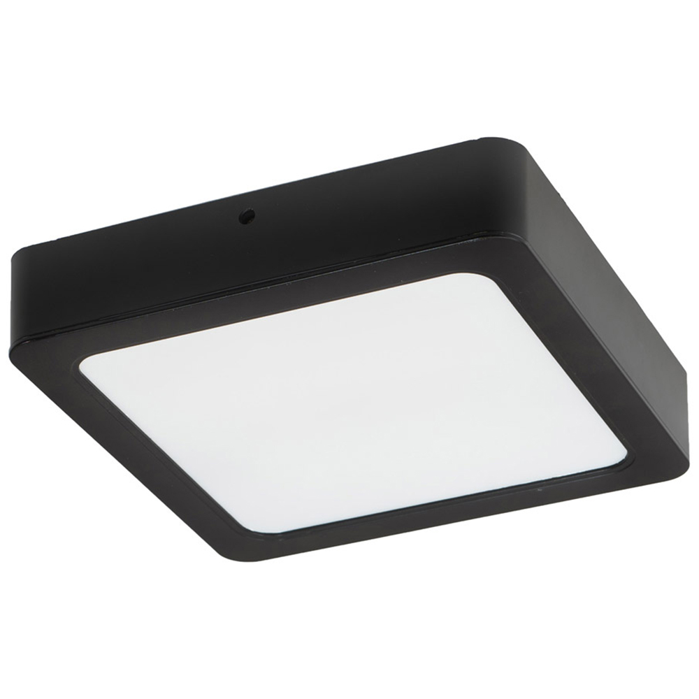 ValueLights Lacey Black Square 24W LED Flush Ceiling Light Image 1