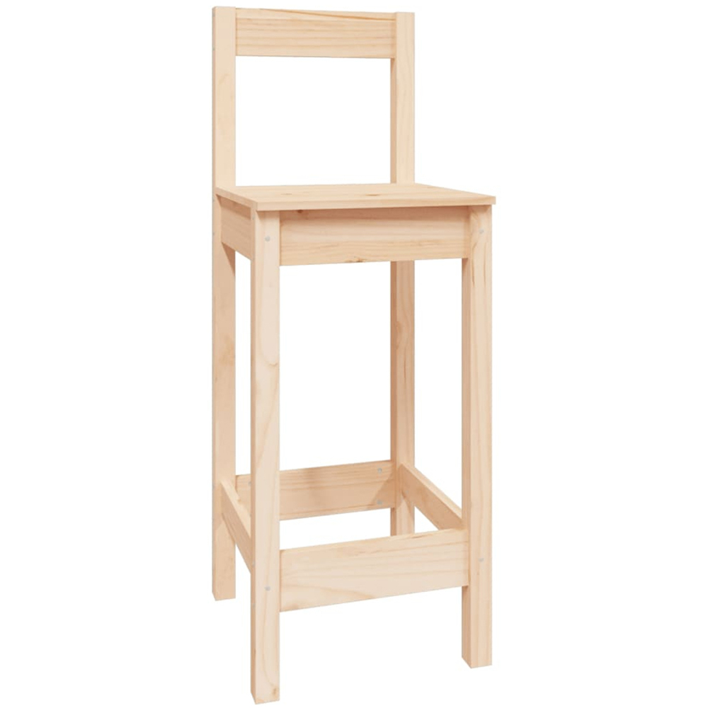 vidaXL 4 Seater Natural Solid Pine Wood Bar Table Set Image 4