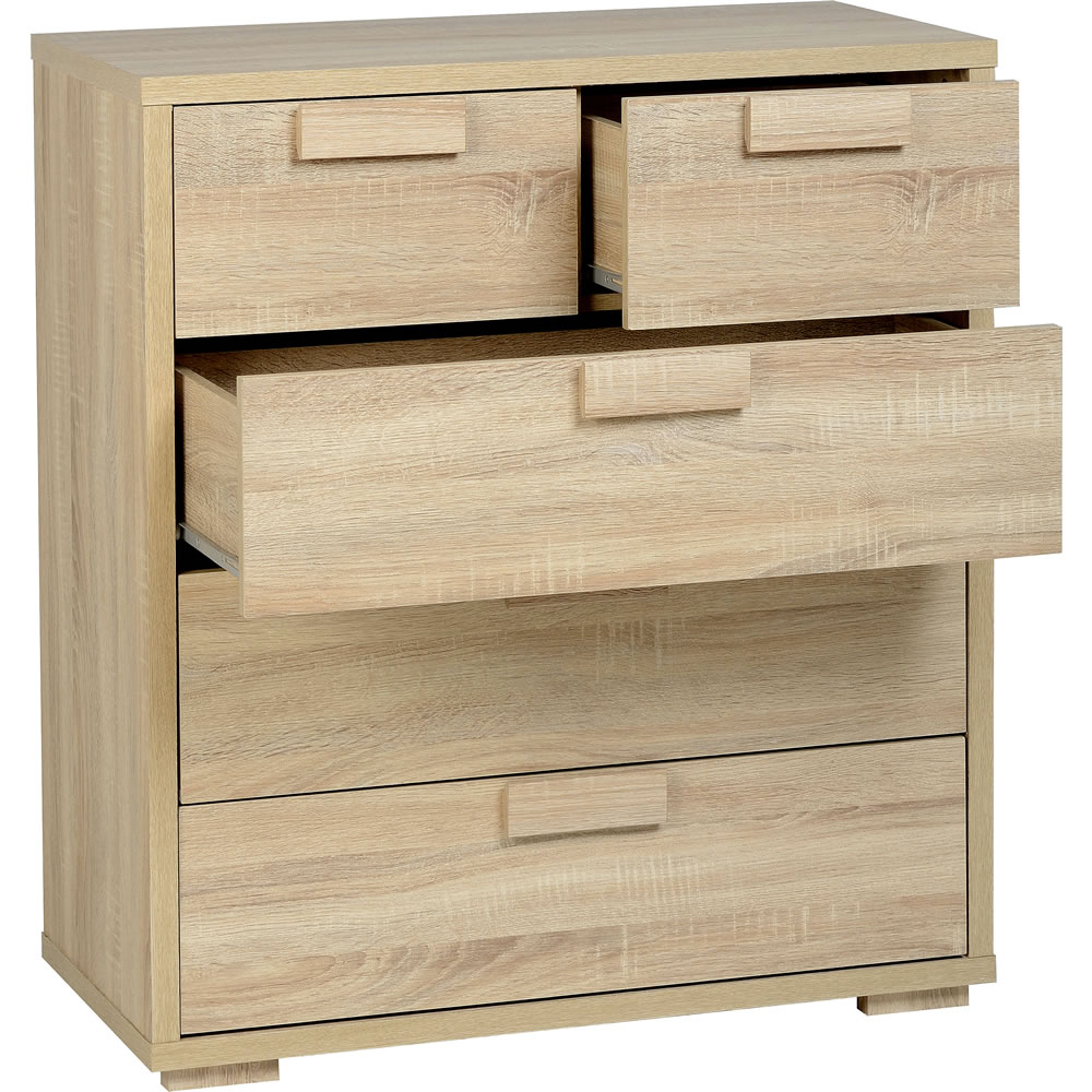 Cambourne Oak Effect 3 + 2 Drawer Chest of Drawers Image 2