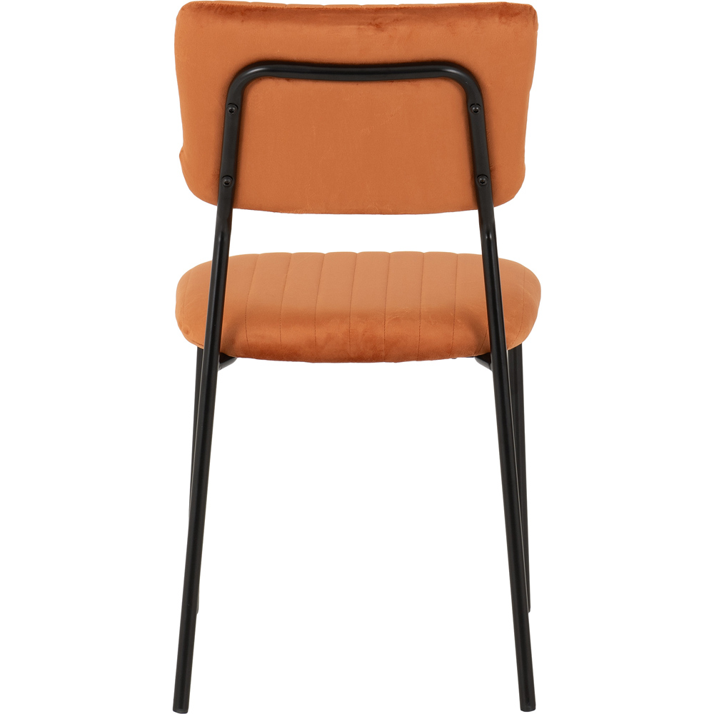 Seconique Sheldon Set of 4 Burnt Orange Velvet Fabric Dining Chair Image 7