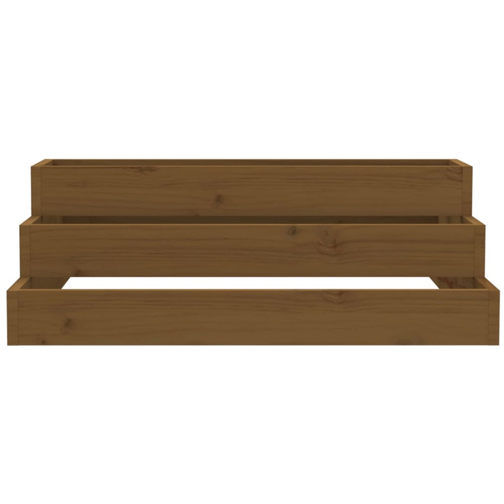 vidaXL 3 Tier Brown Pine Wood Raised Garden Bed 27 x 80 x 80cm Image 3