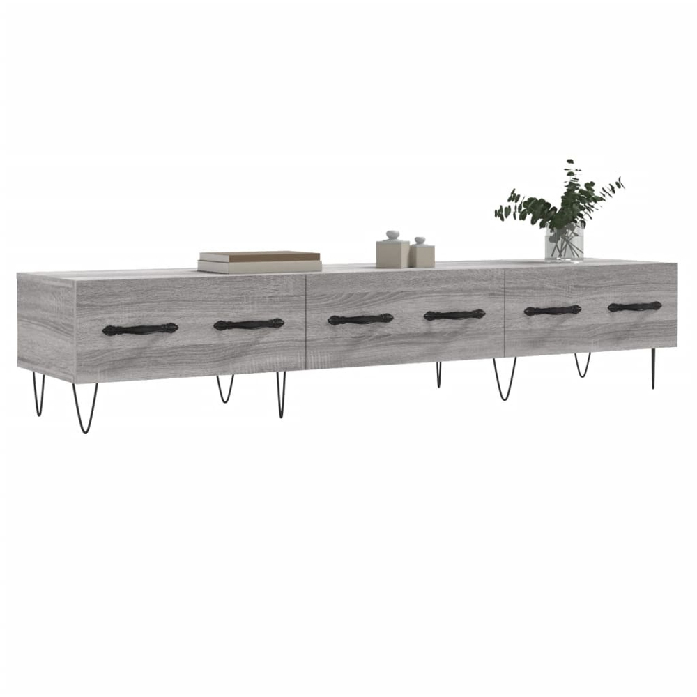 vidaXL 3 Drawer Grey Sonoma TV Cabinet Image 3