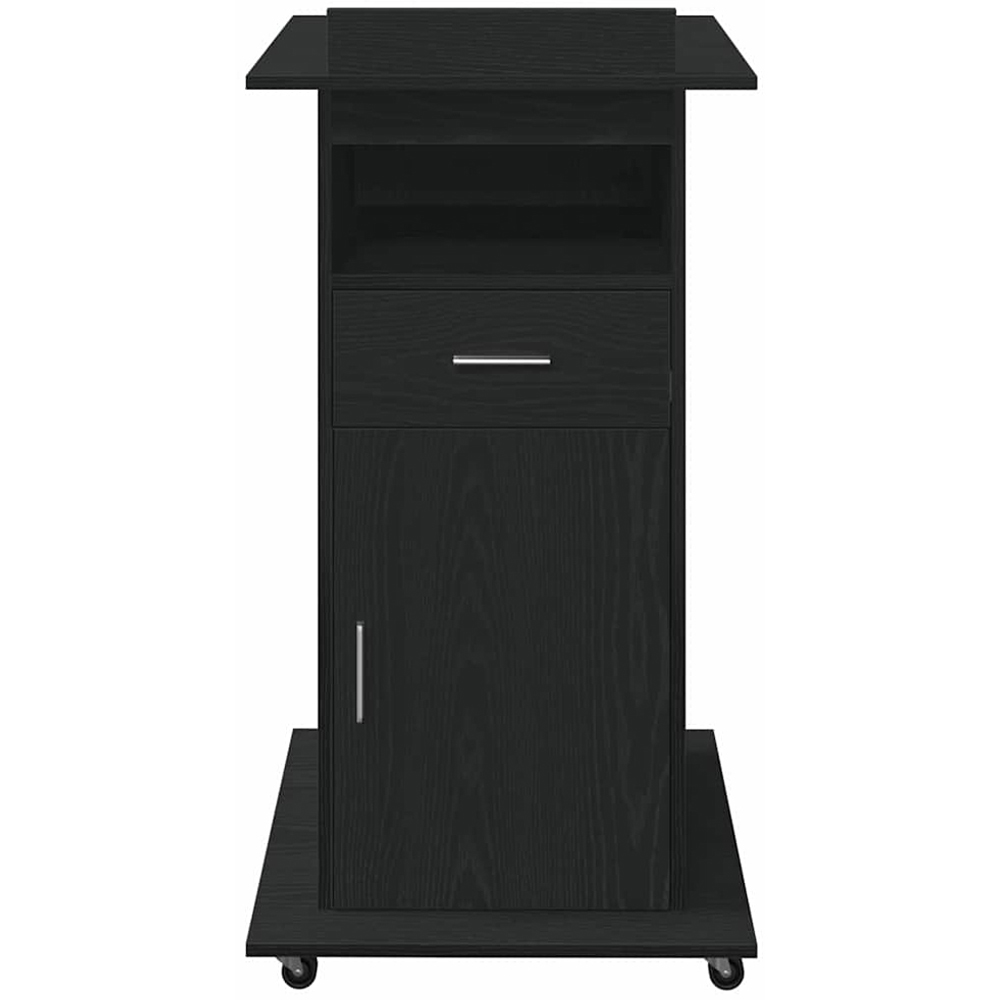 vidaXL Single Door Single Drawer Single Shelf Black Office Podium Image 4