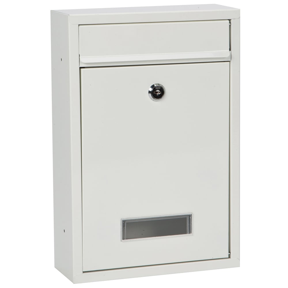 Arboria Garden Decor White Wall Hanging Metal Post Box Image 1