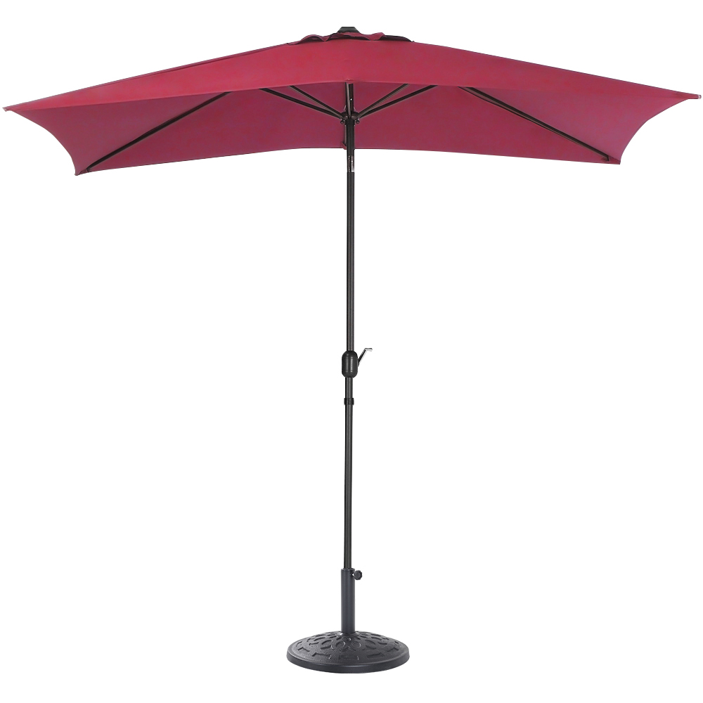 Living and Home Red Square Crank Tilt Parasol with Round Base 3m Image 4