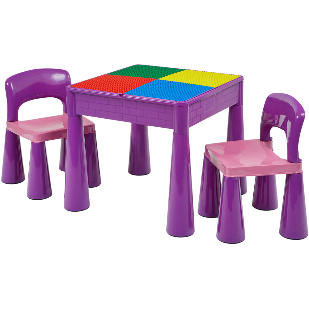 Liberty House Toys Purple Kids 5-in-1 Activity Table and Chairs Image 4