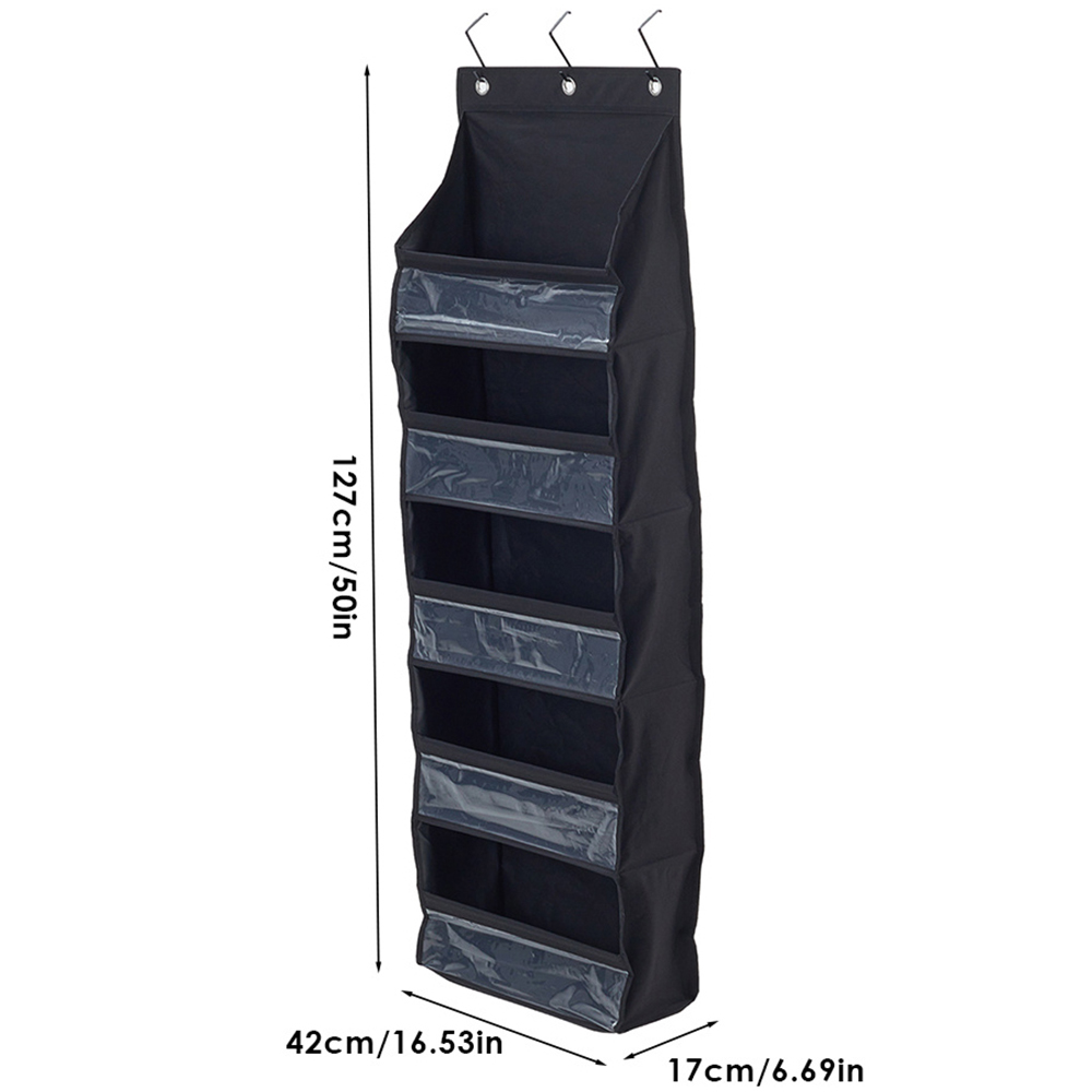 H&O Direct 5 Shelf Black Hanging Organiser Image 4
