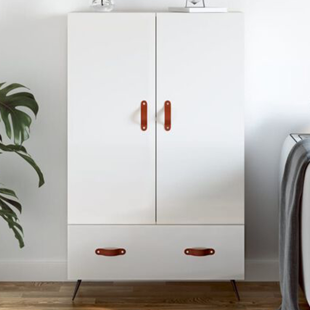 vidaXL 2 Door Single Drawer High Gloss White Highboard Image 1