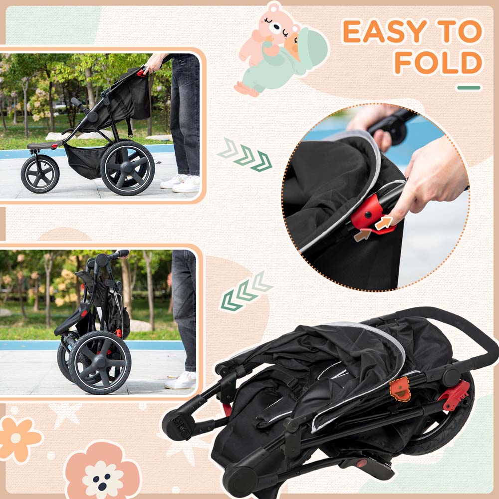 Portland Black Three Wheeler Baby Stroller Image 6