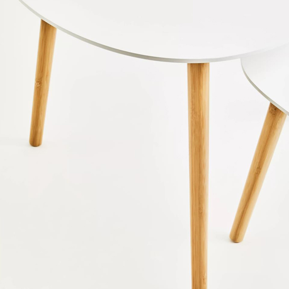 Interiors by Premier Nostra Gloss White and Natural Nest of Tables Set of 2 Image 5