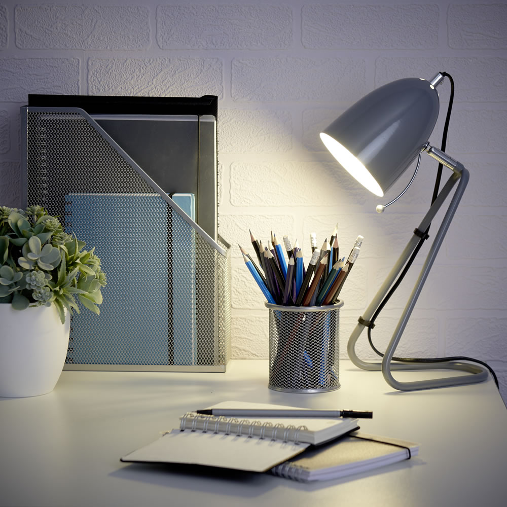 Wilko Designo Grey Desk Lamp Image 8