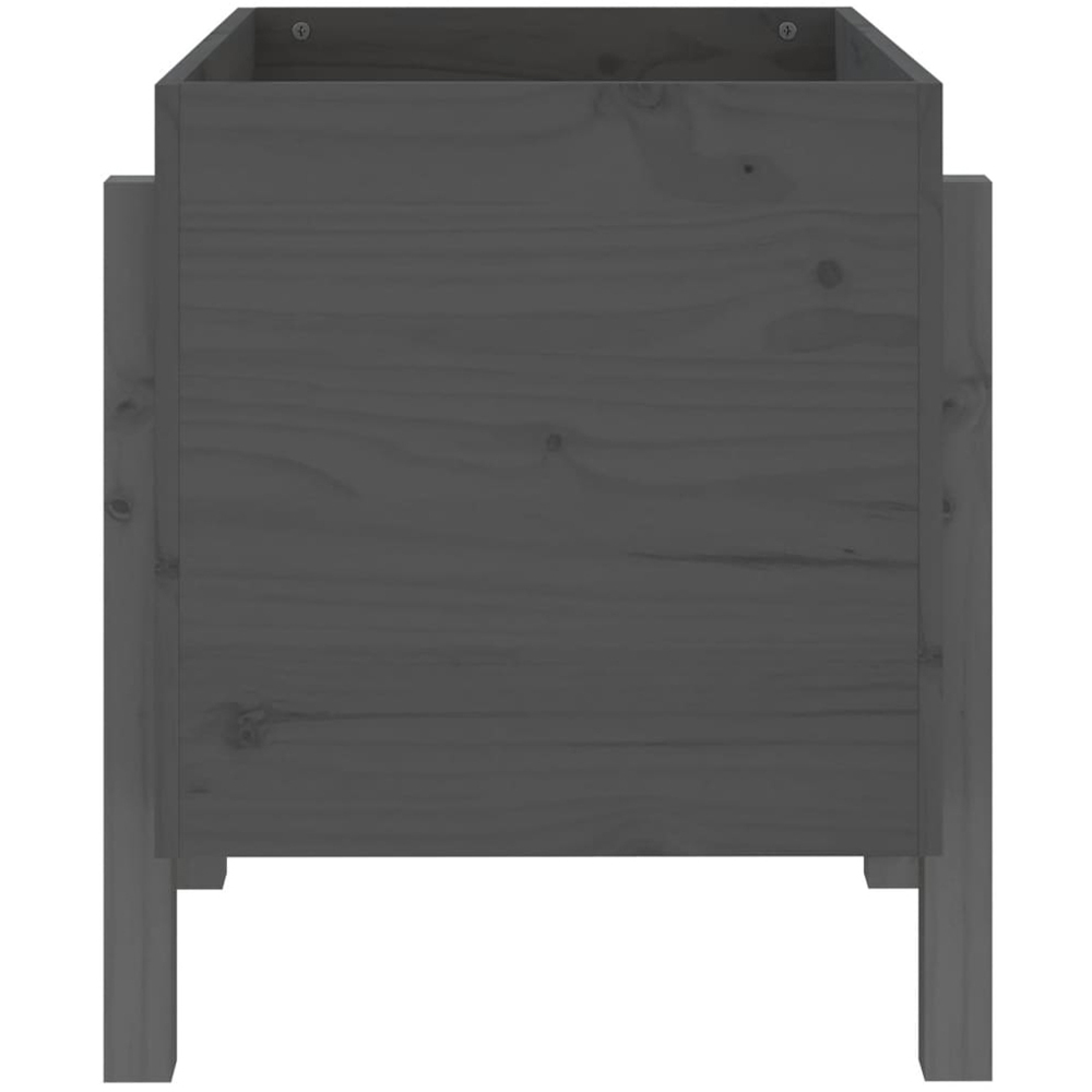 vidaXL Grey Solid Pine Wood Garden Planter 57 x 62 x 50cm Image 5