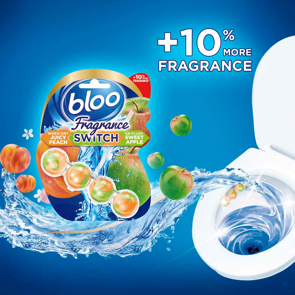 Bloo Fragrance Switch Juicy Peach and Sweet Apple Toilet Rim Block 50g Image 4
