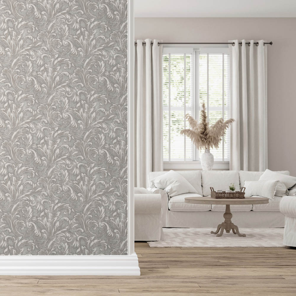 Arthouse Venice Scroll Taupe and Ivory Wallpaper Image 5