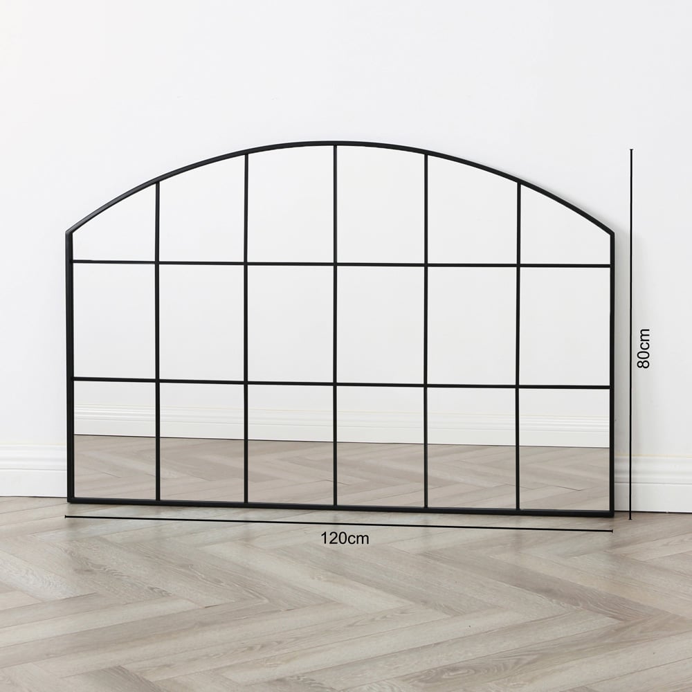 Aion Industrial Arch Black Framed Wall Mirror 120 x 80cm Image 4