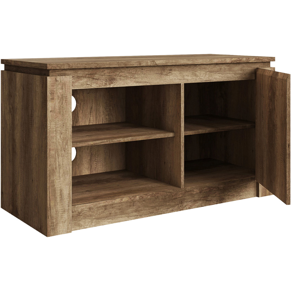 GFW Canyon Single Door 2 Shelf Grey Oak Compact TV Unit Image 3