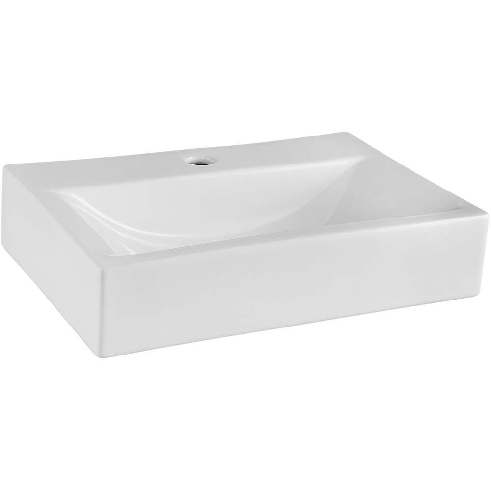 nuie White 1 Tap Hole Rectangular Vessel 460mm Image 1