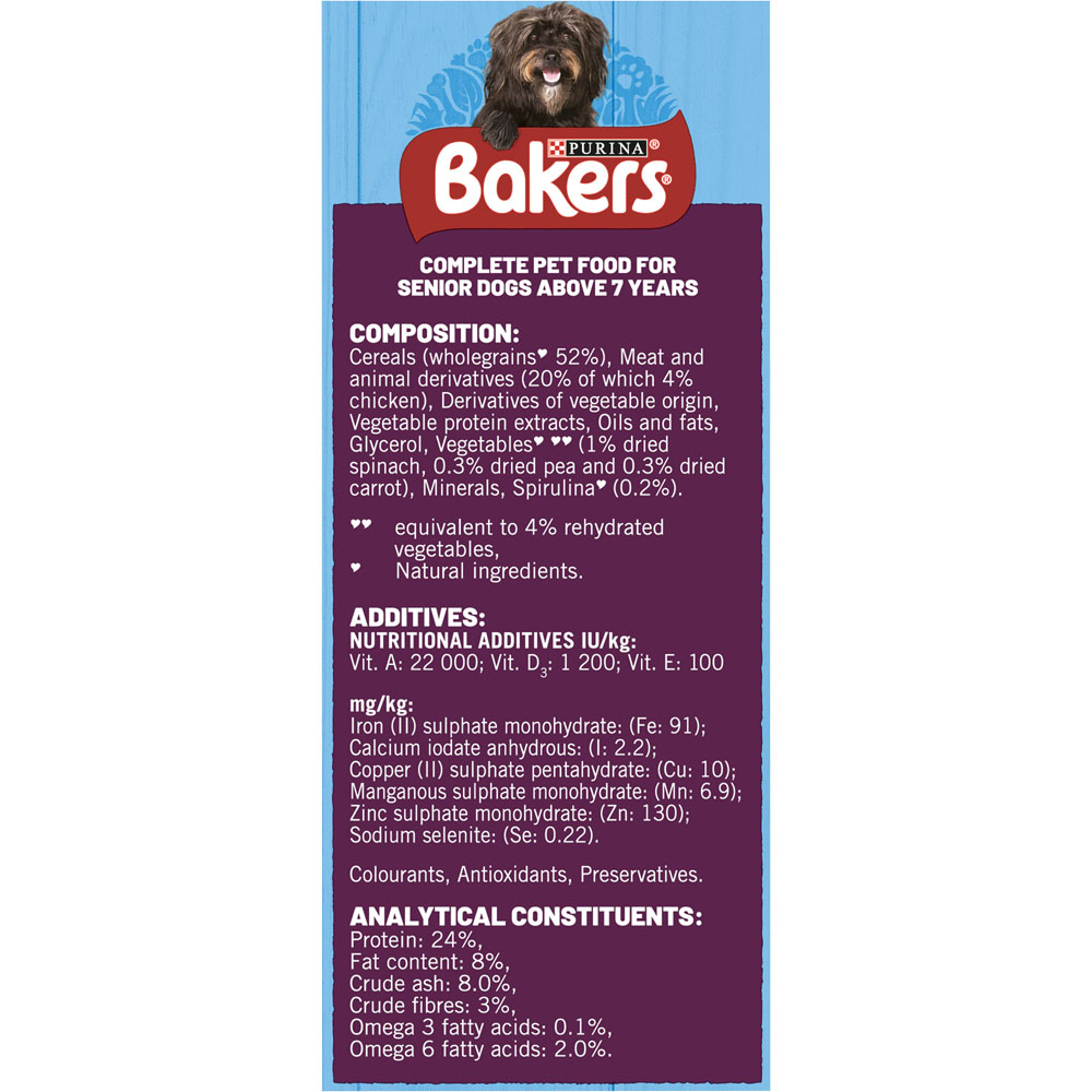 Bakers Chicken and Veg Senior Dry Dog Food 1.1kg   Image 6
