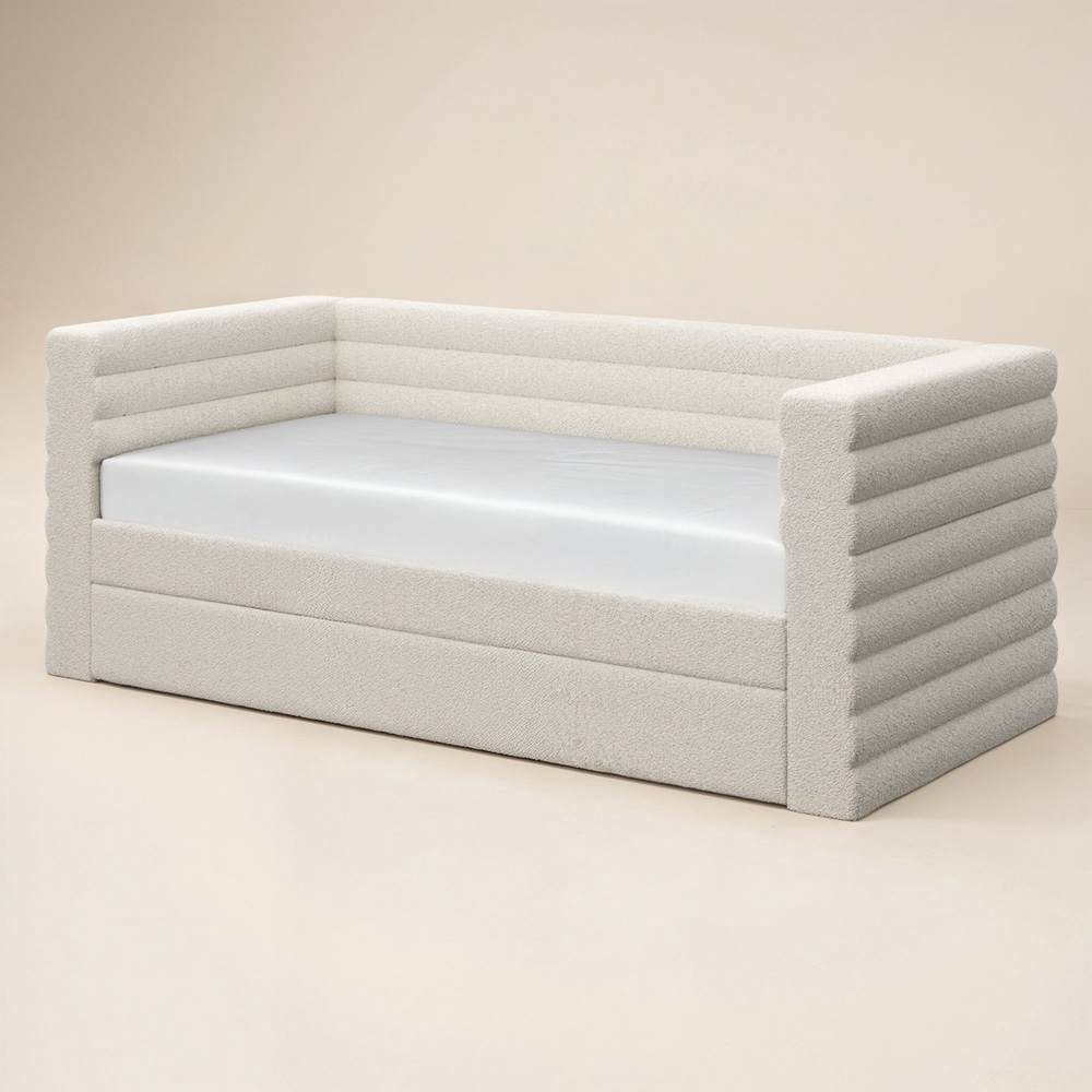 Flair Yuma Single Cream Boucle Guest Bed Image 3