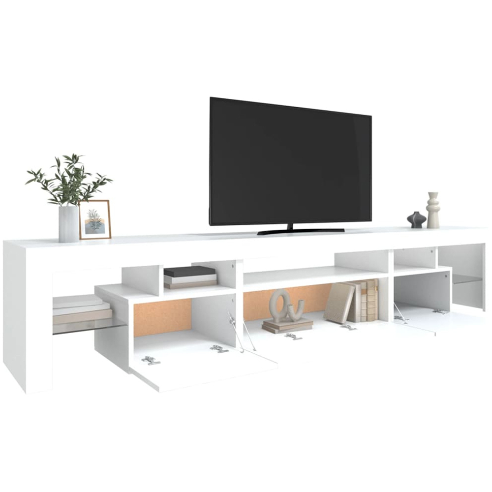 vidaXL 3 Door 5 Shelf White LED TV Cabinet Image 3