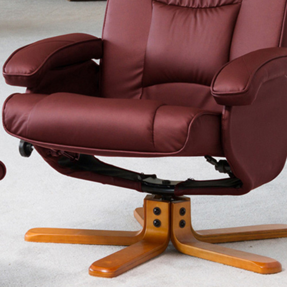 Artemis Home Severn Burgundy Swivel Recliner Chair with Footstool Image 2