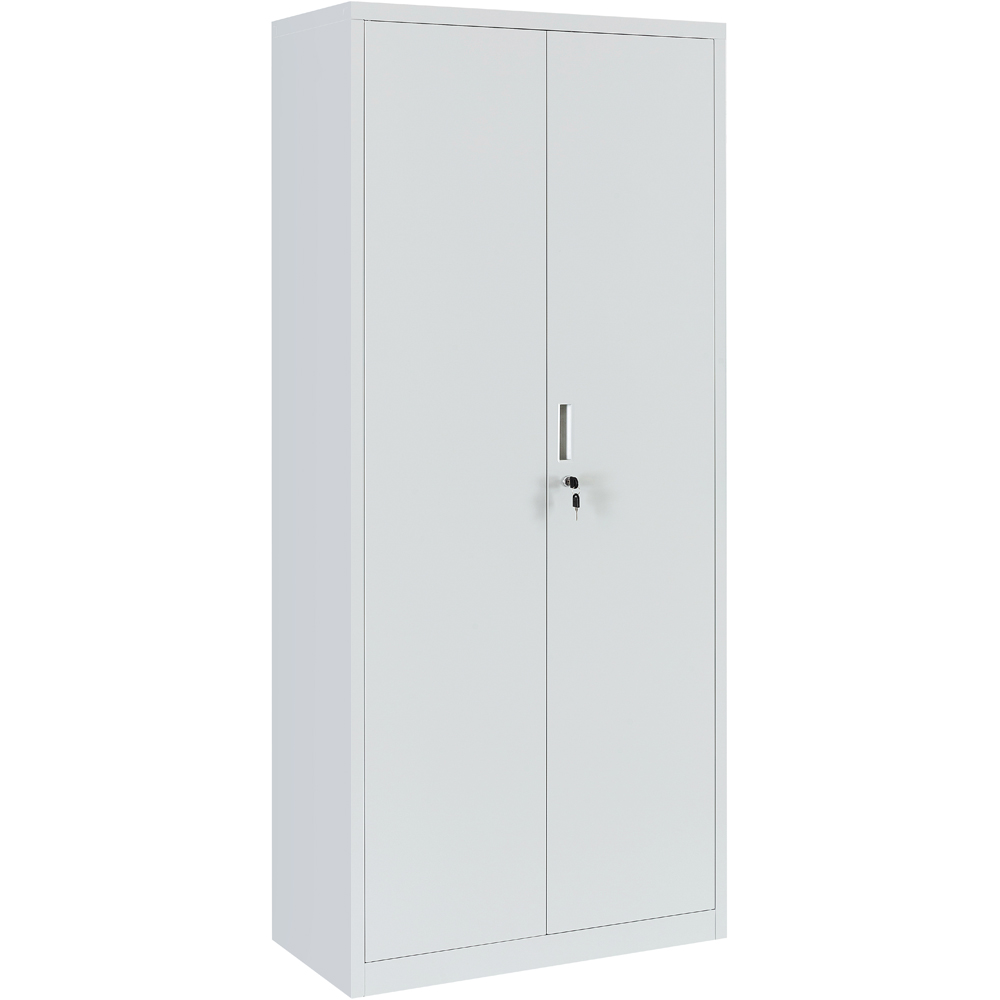 MMT Furniture Designs 2 Door Grey Metal Lockable Storage Cabinet Image 2