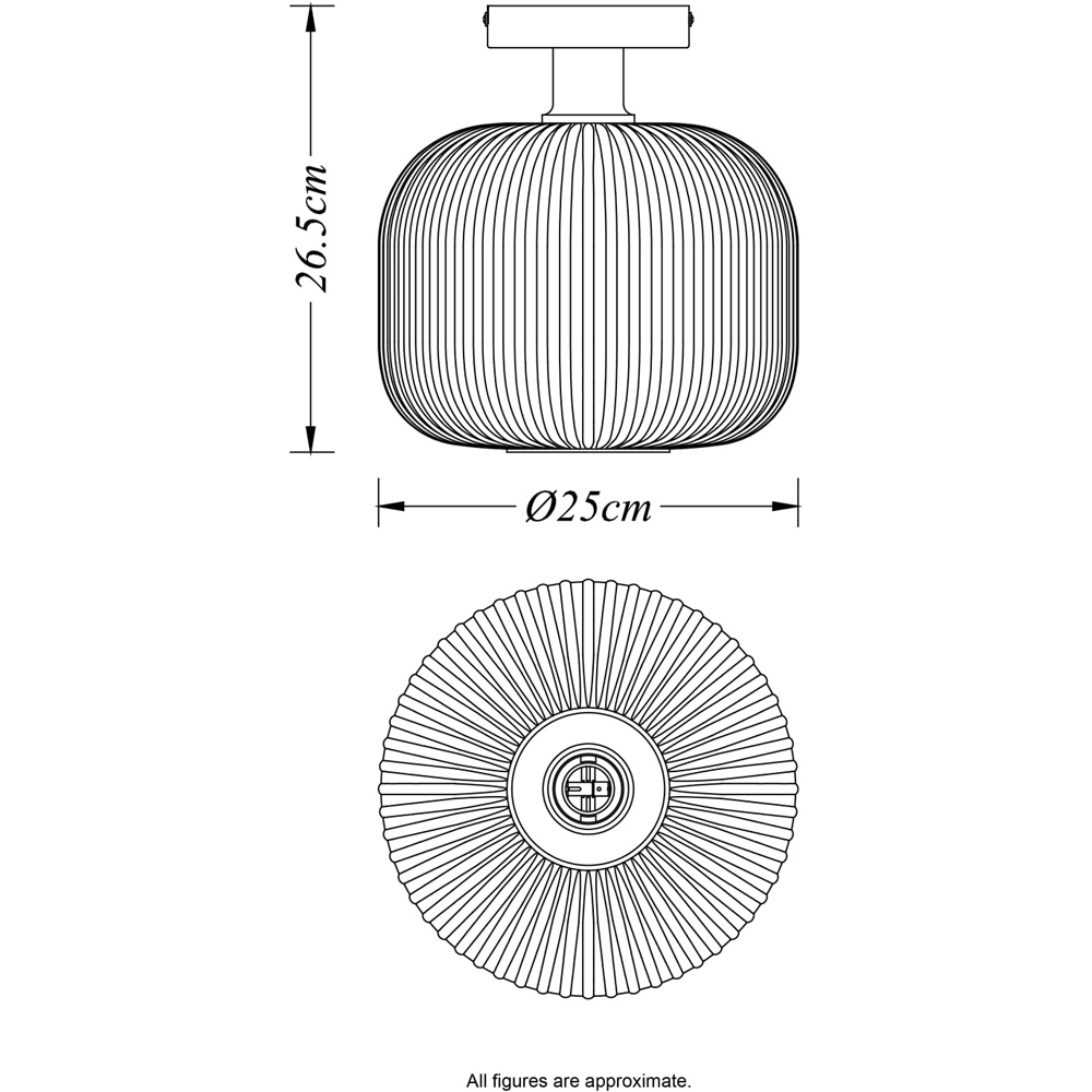 Cosylyte Maple Modern Ribbed Glass Brass Base Ceiling Light Image 8