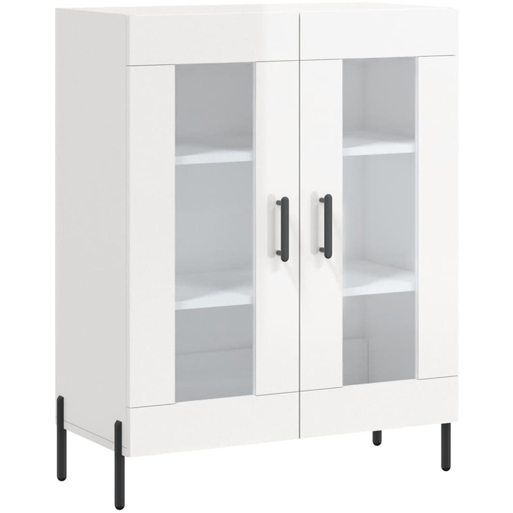 vidaXL 2 Door High Gloss White Sideboard Image 2