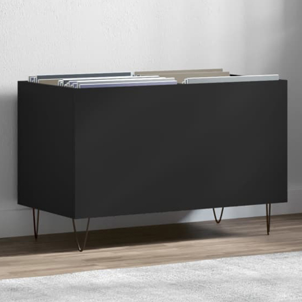 vidaXL Black Record Cabinet Image 1