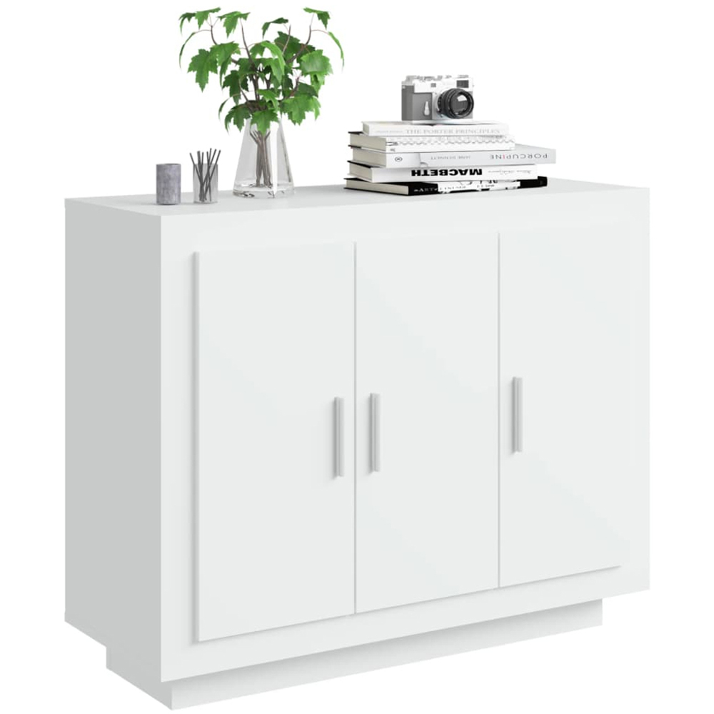 vidaXL 3 Door White Sideboard Image 3