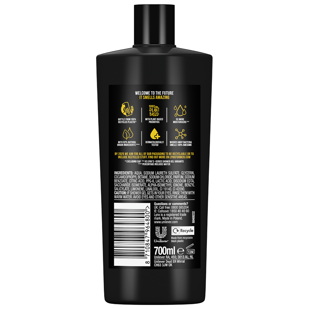 Lynx Frozen Pear and Cedarwood Black Shower Gel 700ml Wilko