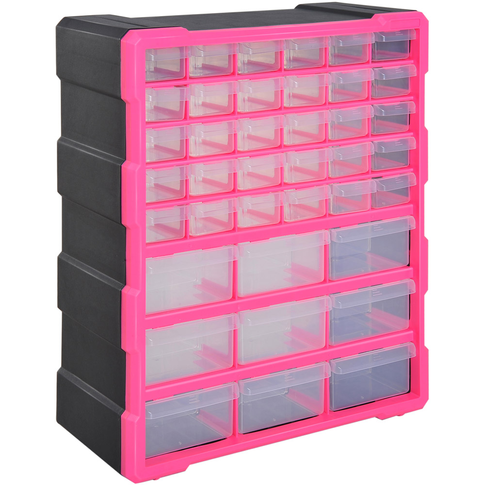 Durhand 39 Drawer Pink Storage Organiser Image 1