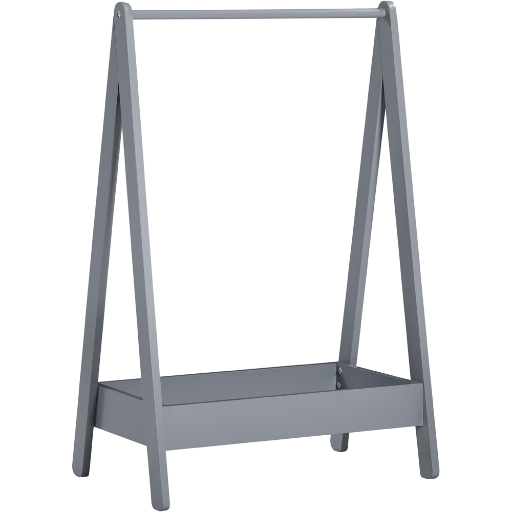 JUNIOR VIDA Grey Kids Clothes Rack with Storage Shelf Image 2