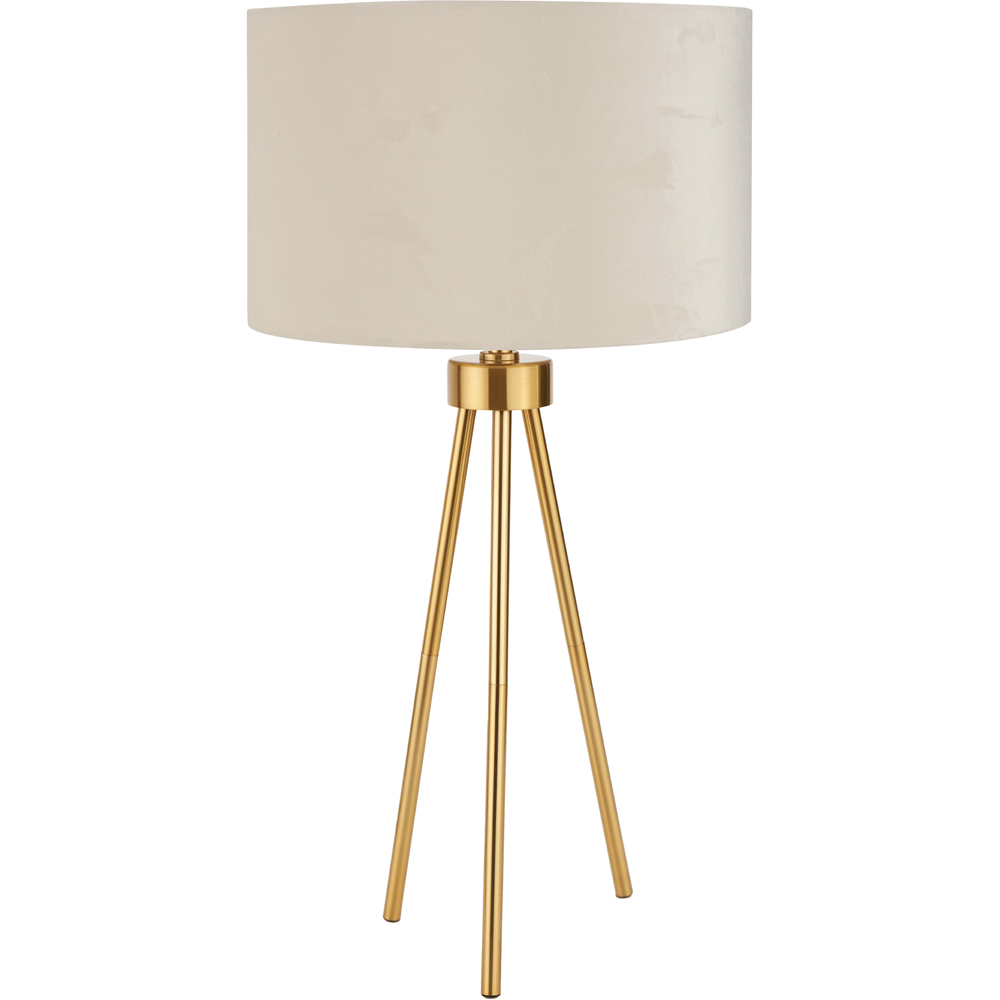 Pacific Lifestyle Houston Brushed Brass Metal Tripod Table Lamp Image 1